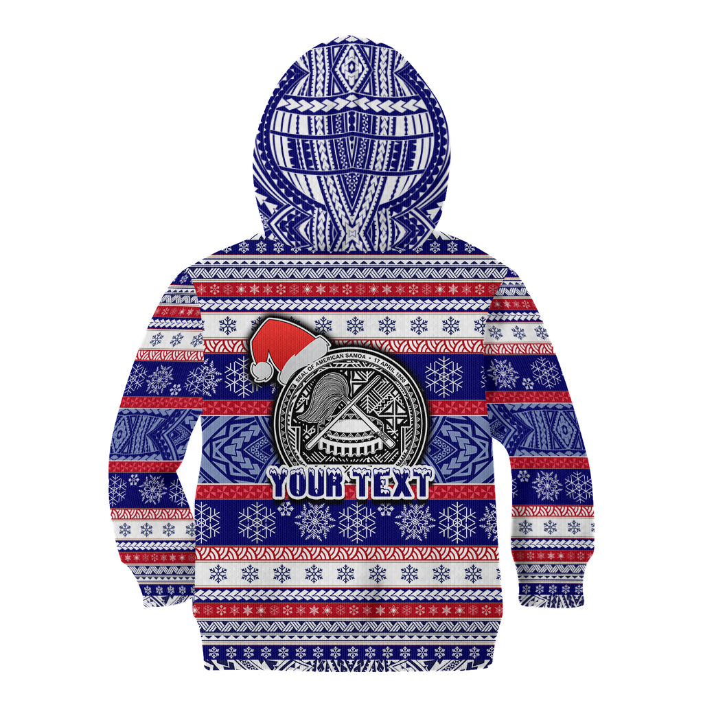 Custom American Samoa Christmas Kid Hoodie Samoan Coat of Arms and Cool Santa Ornament Style LT03 - Polynesian Pride