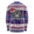 Custom American Samoa Christmas Long Sleeve Shirt Samoan Coat of Arms and Cool Santa Ornament Style LT03 - Polynesian Pride