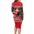 Papua New Guinea Christmas Long Sleeve Bodycon Dress Santa With Flag Of PNG Polynesian Tribal Xmas Vibe LT03 - Polynesian Pride