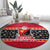 Papua New Guinea Christmas Round Carpet Santa With Flag Of PNG Polynesian Tribal Xmas Vibe LT03 - Polynesian Pride