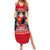 Custom Papua New Guinea Christmas Family Matching Summer Maxi Dress and Hawaiian Shirt Santa With Flag Of PNG Polynesian Tribal Xmas Vibe LT03 Mom's Dress Red - Polynesian Pride