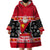 Custom Papua New Guinea Christmas Wearable Blanket Hoodie Santa With Flag Of PNG Polynesian Tribal Xmas Vibe LT03 - Polynesian Pride