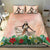 Woman Polynesian Tattoos Bedding Set Tropical Flower - Peach Fuzz Color