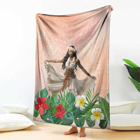 Woman Polynesian Tattoos Blanket Tropical Flower - Peach Fuzz Color LT03 - Polynesian Pride