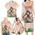 Woman Polynesian Tattoos Family Matching Long Sleeve Bodycon Dress and Hawaiian Shirt Tropical Flower - Peach Fuzz Color