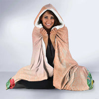 Woman Polynesian Tattoos Hooded Blanket Tropical Flower - Peach Fuzz Color LT03 - Polynesian Pride