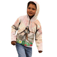 Woman Polynesian Tattoos Kid Hoodie Tropical Flower - Peach Fuzz Color