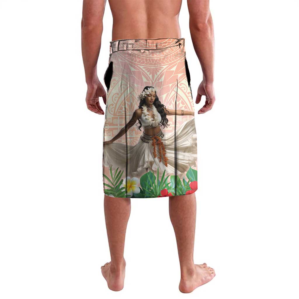 Woman Polynesian Tattoos Lavalava Tropical Flower - Peach Fuzz Color LT03 - Polynesian Pride