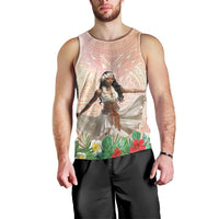 Woman Polynesian Tattoos Men Tank Top Tropical Flower - Peach Fuzz Color LT03 - Polynesian Pride