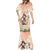 Woman Polynesian Tattoos Mermaid Dress Tropical Flower - Peach Fuzz Color