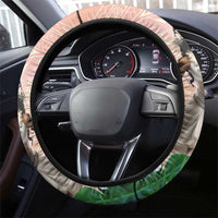 Woman Polynesian Tattoos Steering Wheel Cover Tropical Flower - Peach Fuzz Color LT03 - Polynesian Pride