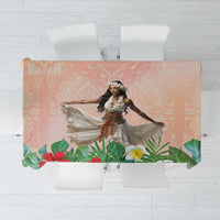 Woman Polynesian Tattoos Tablecloth Tropical Flower - Peach Fuzz Color LT03 Peach Fuzz - Polynesian Pride