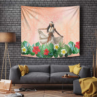 Woman Polynesian Tattoos Tapestry Tropical Flower - Peach Fuzz Color LT03 - Polynesian Pride