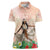 Woman Polynesian Tattoos Women Polo Shirt Tropical Flower - Peach Fuzz Color