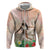 Woman Polynesian Tattoos Zip Hoodie Tropical Flower - Peach Fuzz Color