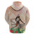 Woman Polynesian Tattoos Zip Hoodie Tropical Flower - Peach Fuzz Color