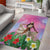 Woman Polynesian Tattoos Area Rug Tropical Flower - Sweets Vibrant Color