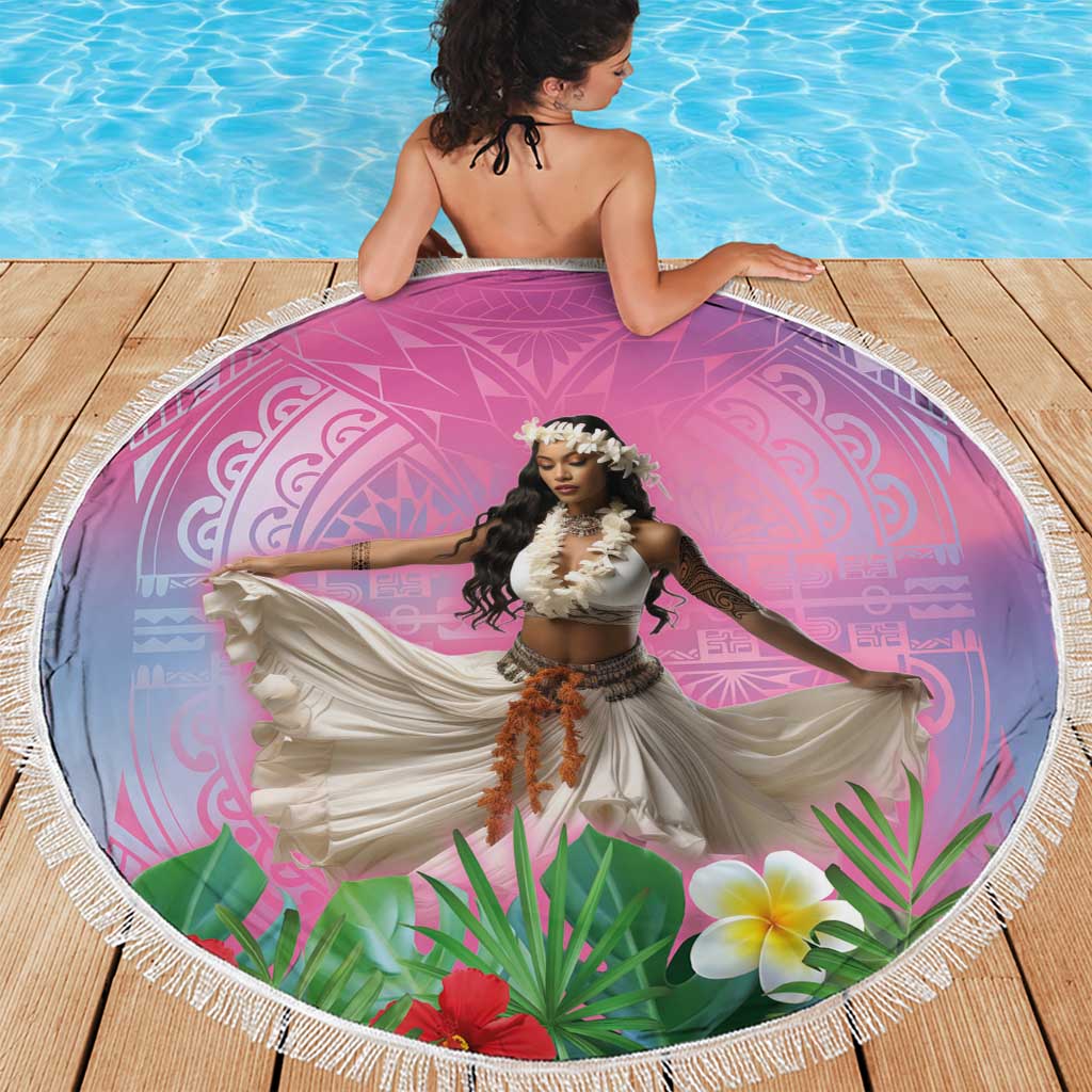 Woman Polynesian Tattoos Beach Blanket Tropical Flower - Sweets Vibrant Color LT03 - Polynesian Pride