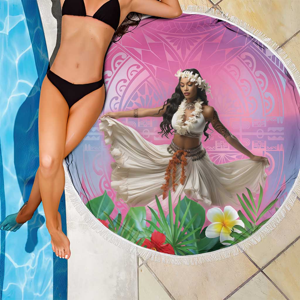 Woman Polynesian Tattoos Beach Blanket Tropical Flower - Sweets Vibrant Color LT03 - Polynesian Pride