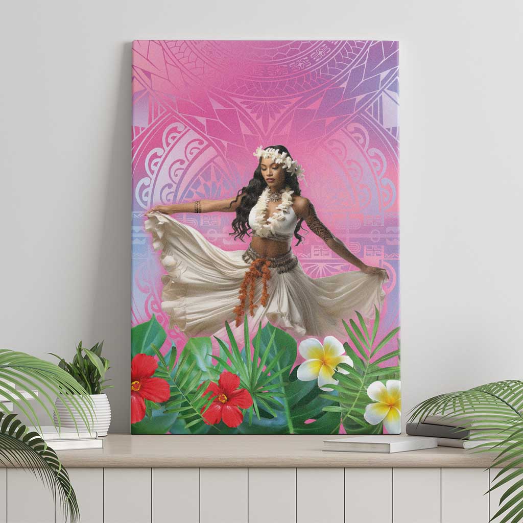 Woman Polynesian Tattoos Canvas Wall Art Tropical Flower - Sweets Vibrant Color LT03 - Polynesian Pride