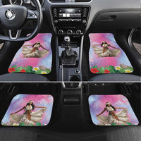 Woman Polynesian Tattoos Car Mats Tropical Flower - Sweets Vibrant Color LT03 Set 4pcs Vibrant Gradient - Polynesian Pride