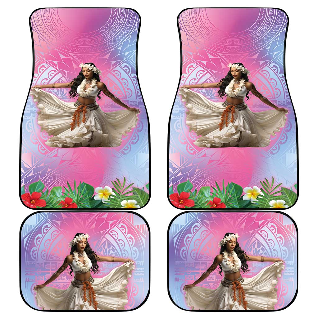 Woman Polynesian Tattoos Car Mats Tropical Flower - Sweets Vibrant Color LT03 - Polynesian Pride