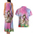 Woman Polynesian Tattoos Couples Matching Tank Maxi Dress and Hawaiian Shirt Tropical Flower - Sweets Vibrant Color