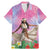 Woman Polynesian Tattoos Family Matching Mermaid Dress and Hawaiian Shirt Tropical Flower - Sweets Vibrant Color