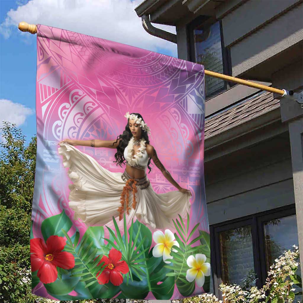Woman Polynesian Tattoos Garden Flag Tropical Flower - Sweets Vibrant Color LT03 - Polynesian Pride