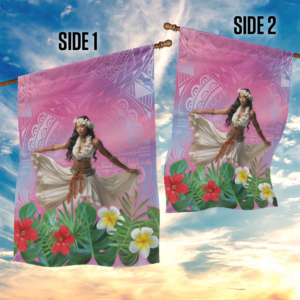 Woman Polynesian Tattoos Garden Flag Tropical Flower - Sweets Vibrant Color LT03 - Polynesian Pride