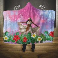 Woman Polynesian Tattoos Hooded Blanket Tropical Flower - Sweets Vibrant Color LT03 - Polynesian Pride