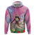 Woman Polynesian Tattoos Hoodie Tropical Flower - Sweets Vibrant Color