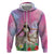 Woman Polynesian Tattoos Hoodie Tropical Flower - Sweets Vibrant Color