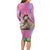 Woman Polynesian Tattoos Long Sleeve Bodycon Dress Tropical Flower - Sweets Vibrant Color