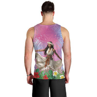 Woman Polynesian Tattoos Men Tank Top Tropical Flower - Sweets Vibrant Color LT03 - Polynesian Pride