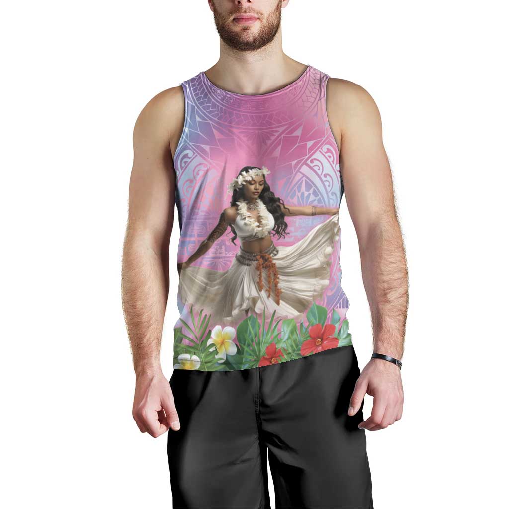 Woman Polynesian Tattoos Men Tank Top Tropical Flower - Sweets Vibrant Color LT03 - Polynesian Pride