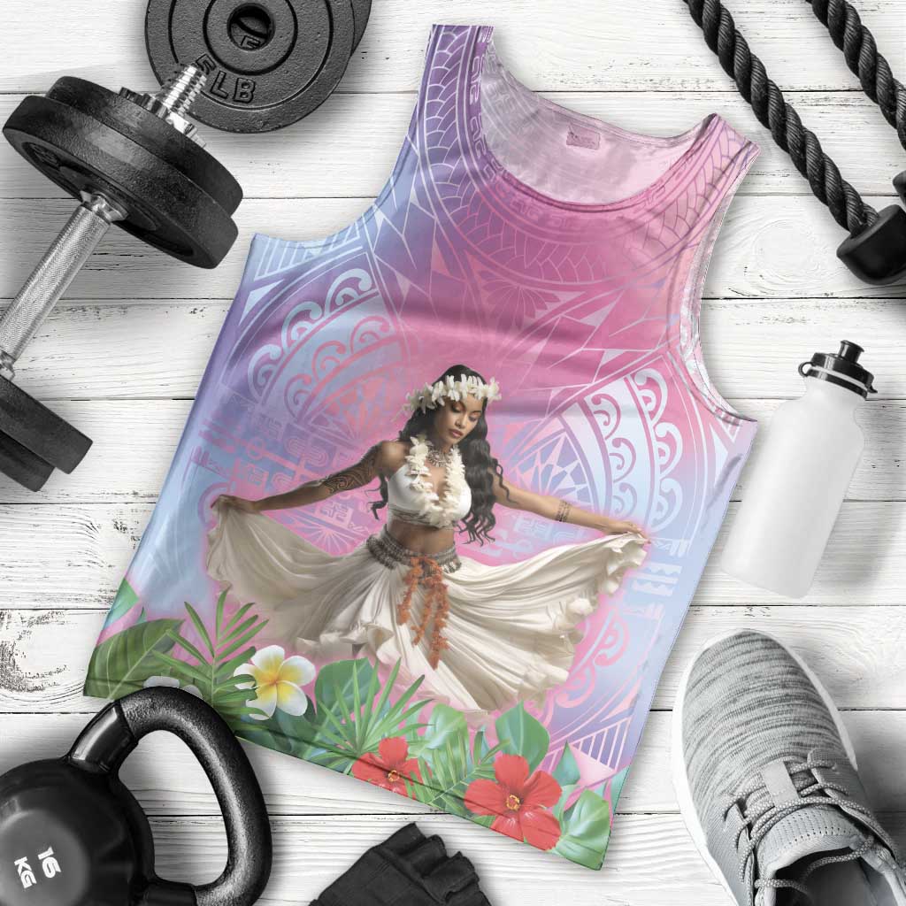 Woman Polynesian Tattoos Men Tank Top Tropical Flower - Sweets Vibrant Color LT03 - Polynesian Pride