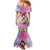 Woman Polynesian Tattoos Mermaid Dress Tropical Flower - Sweets Vibrant Color