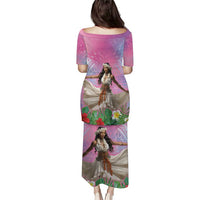 Woman Polynesian Tattoos Puletasi Tropical Flower - Sweets Vibrant Color LT03 - Polynesian Pride