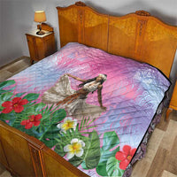 Woman Polynesian Tattoos Quilt Tropical Flower - Sweets Vibrant Color