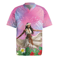 Woman Polynesian Tattoos Rugby Jersey Tropical Flower - Sweets Vibrant Color LT03 Vibrant Gradient - Polynesian Pride