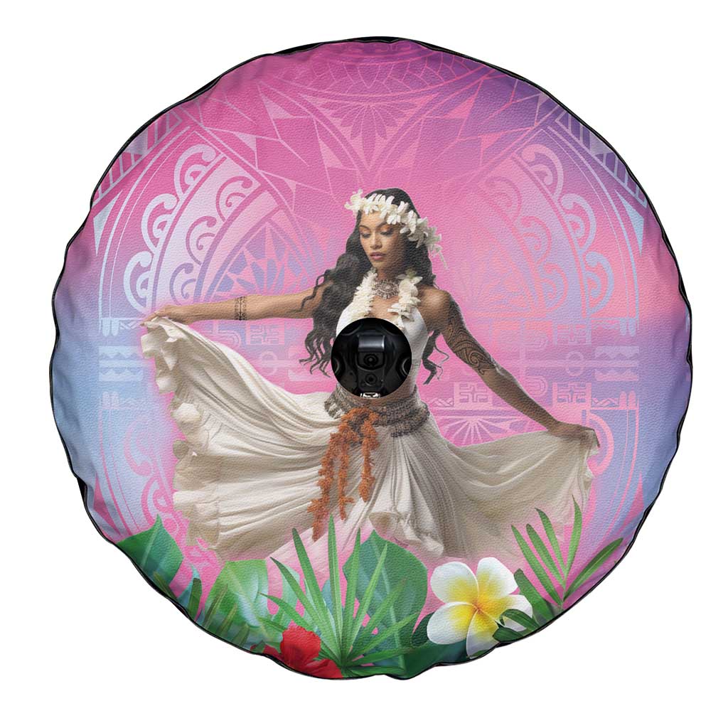 Woman Polynesian Tattoos Spare Tire Cover Tropical Flower - Sweets Vibrant Color LT03 - Polynesian Pride