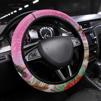Woman Polynesian Tattoos Steering Wheel Cover Tropical Flower - Sweets Vibrant Color LT03 Universal Fit Vibrant Gradient - Polynesian Pride
