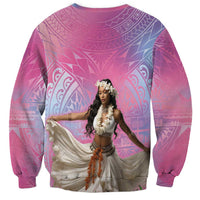 Woman Polynesian Tattoos Sweatshirt Tropical Flower - Sweets Vibrant Color LT03 - Polynesian Pride