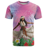 Woman Polynesian Tattoos T Shirt Tropical Flower - Sweets Vibrant Color LT03 Vibrant Gradient - Polynesian Pride