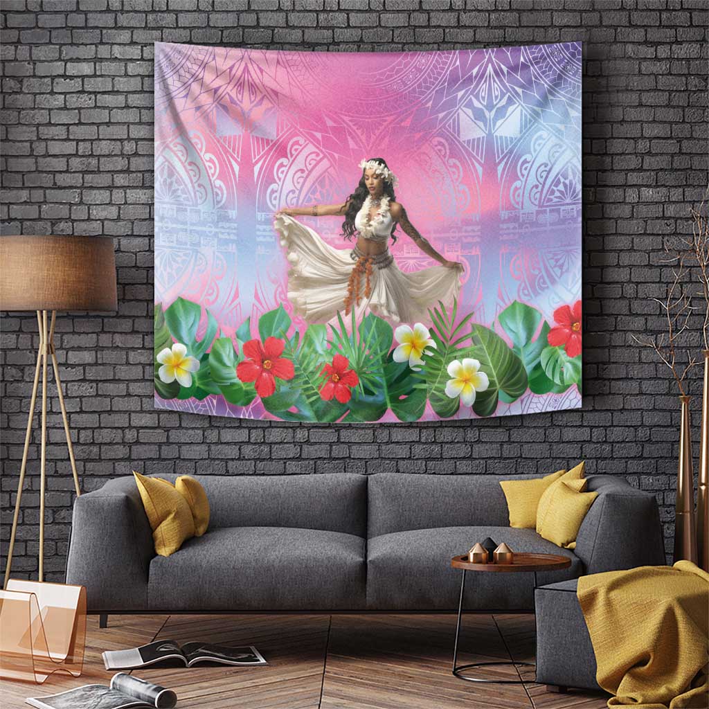 Woman Polynesian Tattoos Tapestry Tropical Flower - Sweets Vibrant Color LT03 - Polynesian Pride