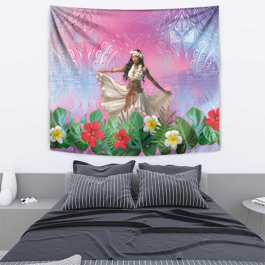 Woman Polynesian Tattoos Tapestry Tropical Flower - Sweets Vibrant Color LT03 - Polynesian Pride