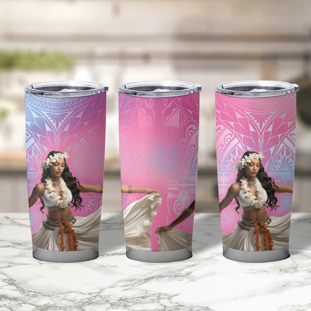 Woman Polynesian Tattoos Tumbler Cup Tropical Flower - Sweets Vibrant Color LT03 - Polynesian Pride