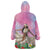 Woman Polynesian Tattoos Wearable Blanket Hoodie Tropical Flower - Sweets Vibrant Color