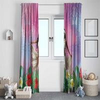 Woman Polynesian Tattoos Window Curtain Tropical Flower - Sweets Vibrant Color LT03 - Polynesian Pride